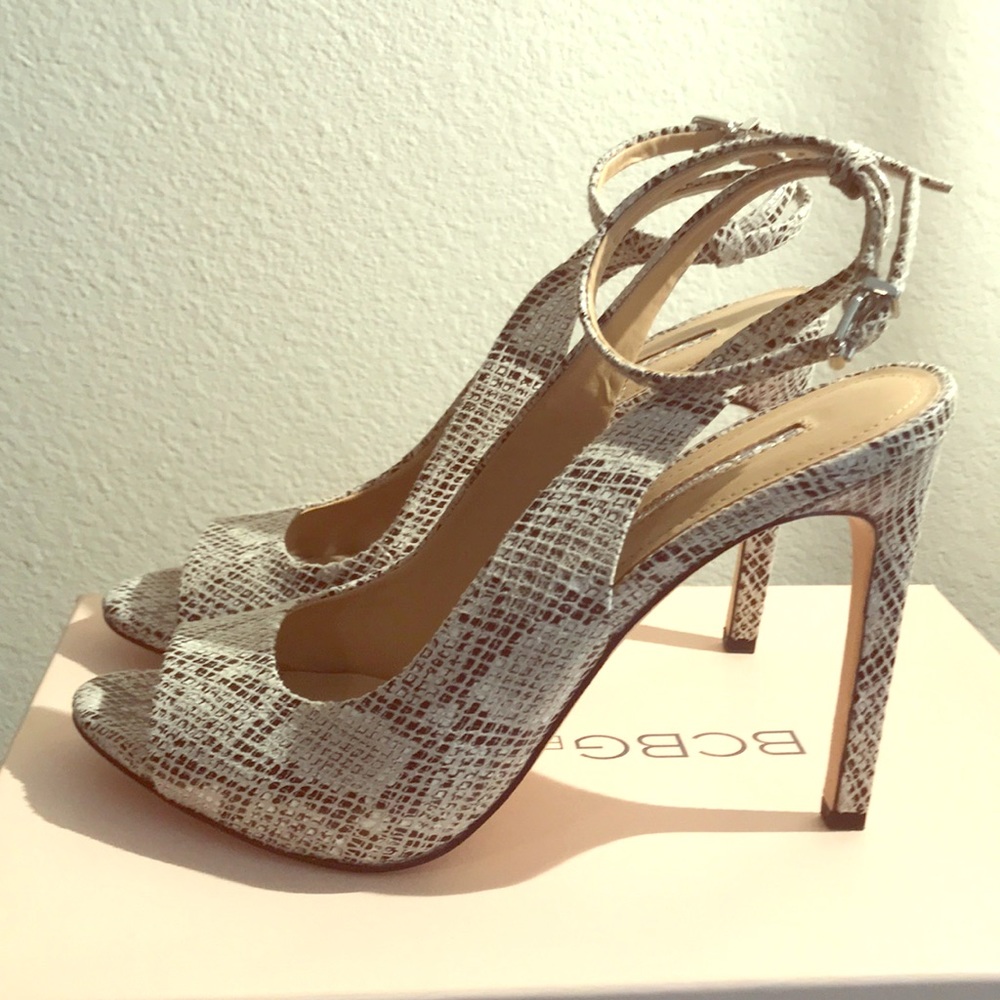BCBGeneration Snake Skin Heels